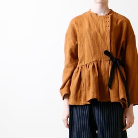 マガリ　セミカシュクールジャケット BL132Ⅳ リネン・ウール・セミカシュクール・ジャケット