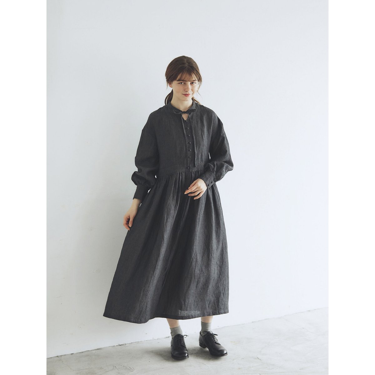 bow.a ナイロンワンピース AMBIDEX Store △recycle OX 数字刺繍 シャツワンピース(F コン