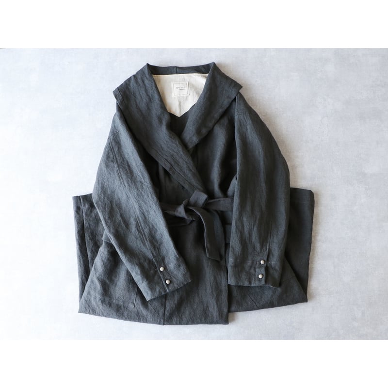 グランジウォッシュリネン・ローブコート／チャコール | select shop Calli