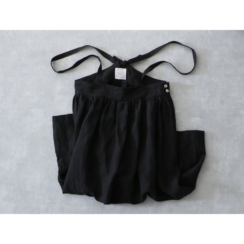 MAGALI　ベルギーリネンサスペンダースカート　黒 ベルギーリネン・サスペンダースカート／ブラック | select shop