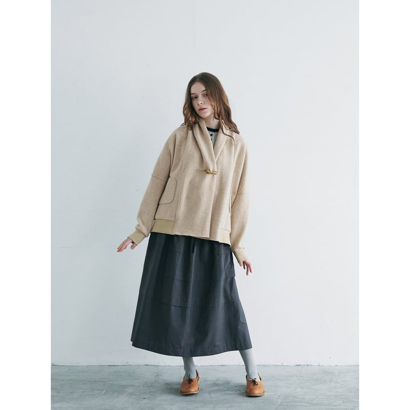 極美品 ペレグリン カーディガン ショールカラー ワッフル 胡桃