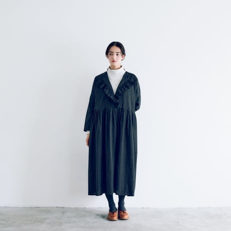 magali コットンリネンフラットカラーコート　ブルー magali コットンリネンフラットカラーコート ブルー