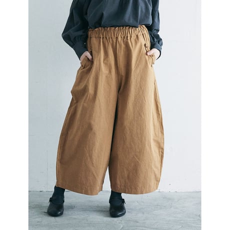 MAGALI | コットンリネンリンクル・タックワイドパンツ (beige)