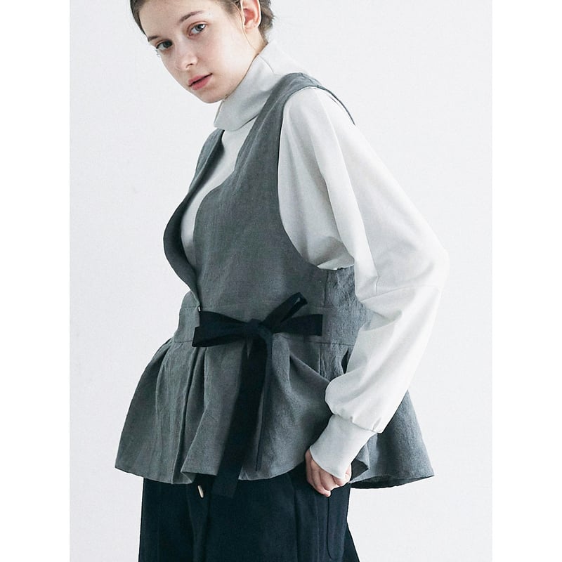 リネンウール・カシュクールジレ/アッシュグレー | select shop リネンウール・カシュクールジレ/アッシュグレー | select shop
