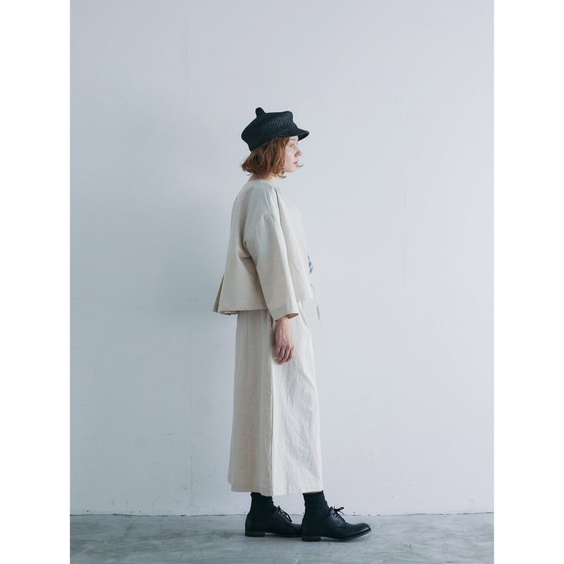 コットンヘンプ・ウェザー・クロップド・ジャケット／アイボリー