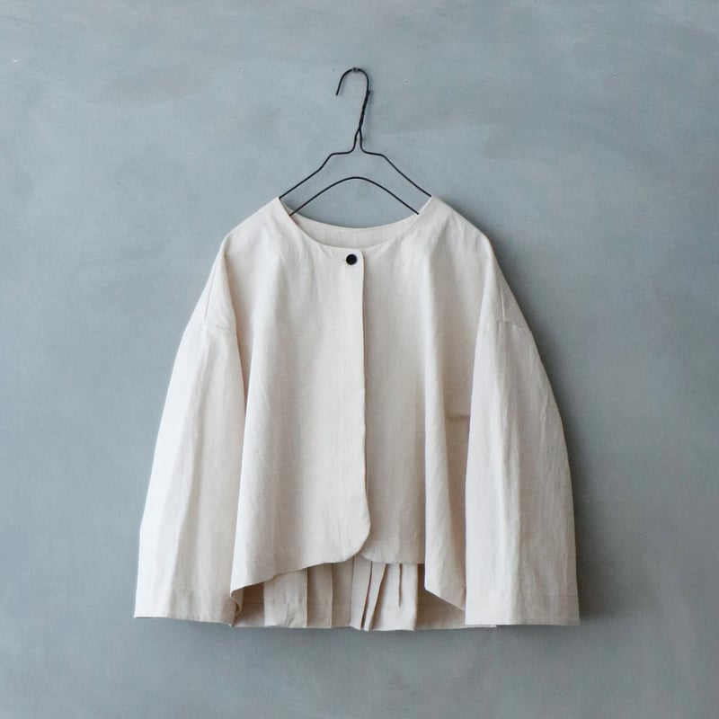 コットンヘンプ・ウェザー・クロップド・ジャケット/アイボリー コットンヘンプ・ウェザー・クロップド・ジャケット/アイボリー