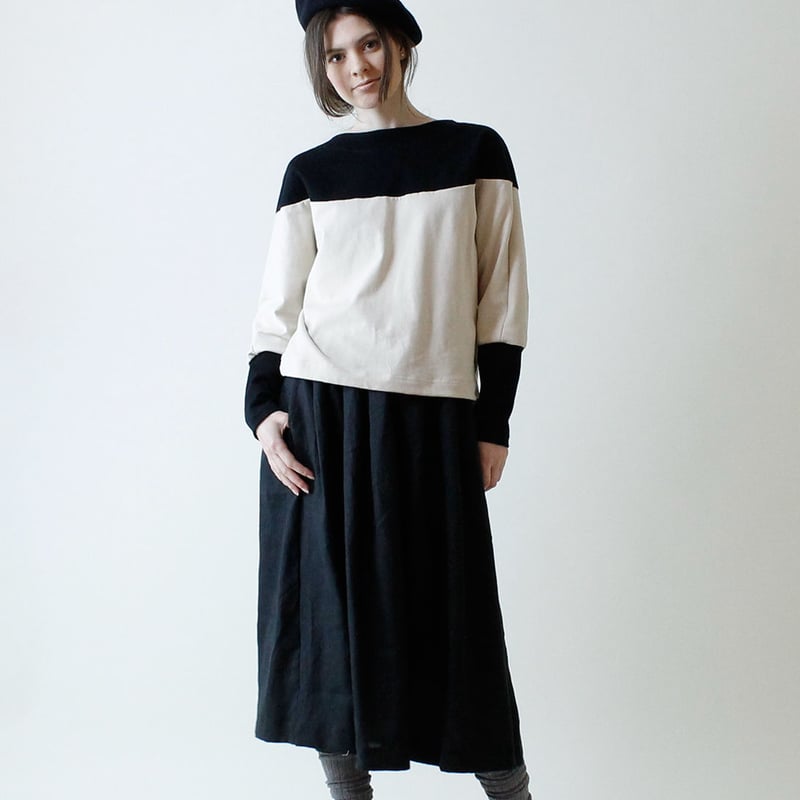 MAGALI ガーメントダイコットンレーススカート ブラック MAGALI バイ