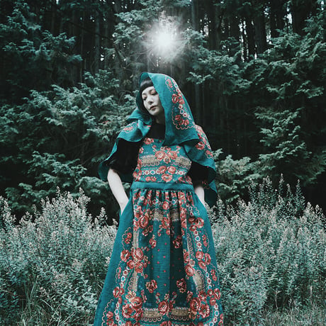 Hedge witch エプロンワンピース 緑