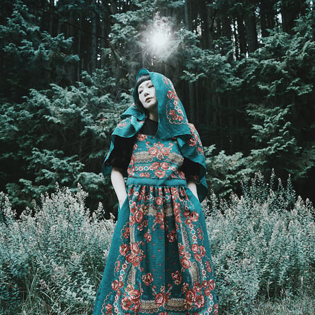 Hedge witch エプロンワンピース 緑