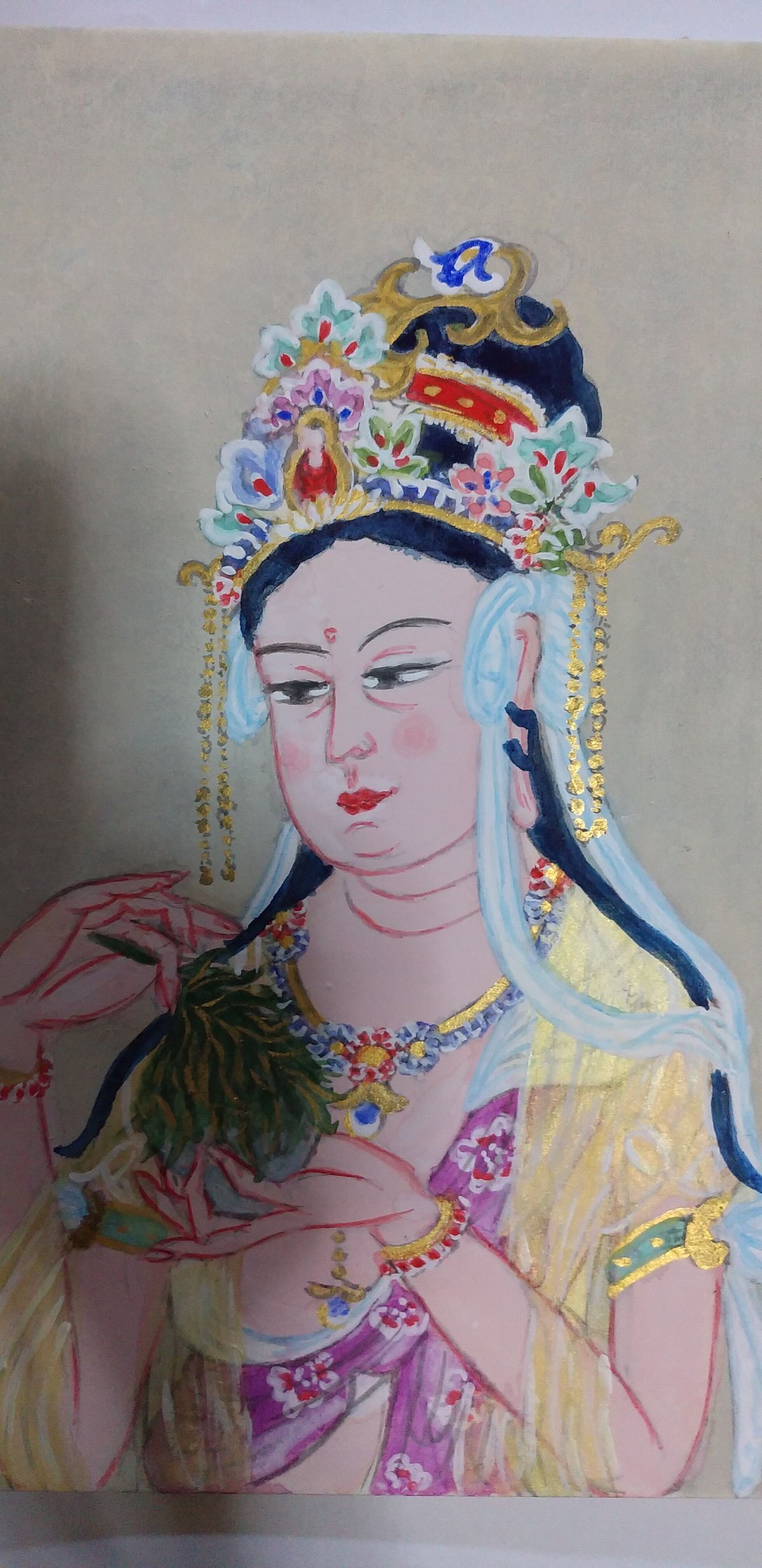 観音菩薩　観音像　美術品　仏画 楽天市場】観音菩薩（座） 銅色仕上げ : 仏像仏画チベット美術卸