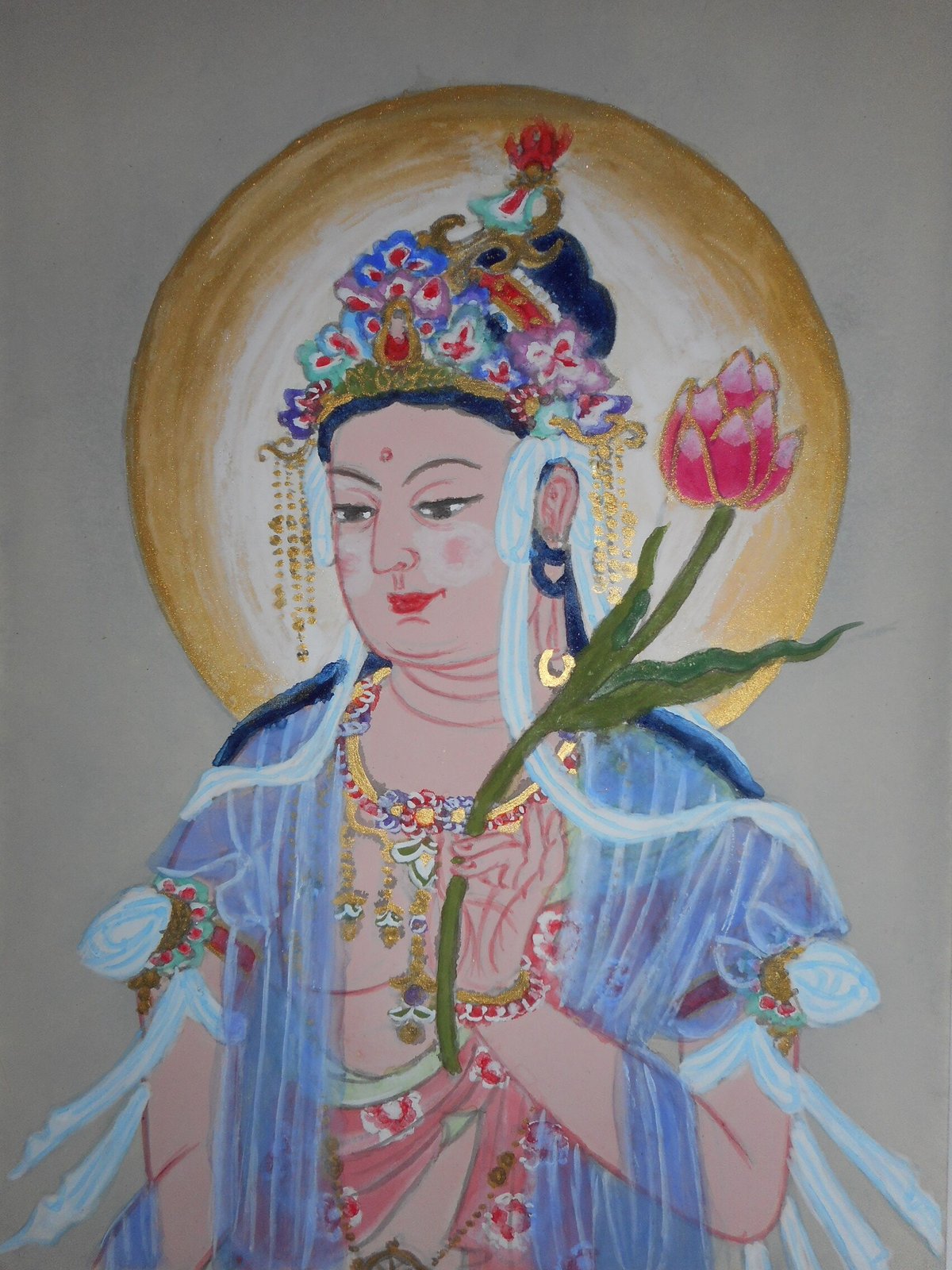 観世音菩薩　水墨画　菩薩の加護　人物画 観世音菩薩 水墨画 菩薩の加護 人物画 - メルカリ