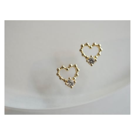 luxury zircon*bullion heart（ゴールド）