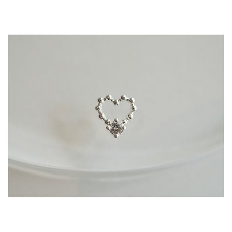 luxury zircon*bullion heart（シルバー）