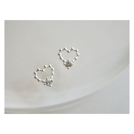 luxury zircon*bullion heart（シルバー）