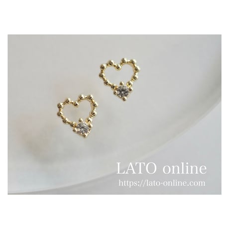 luxury zircon*bullion heart（ゴールド）