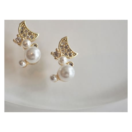 luxury zircon*moon pearl