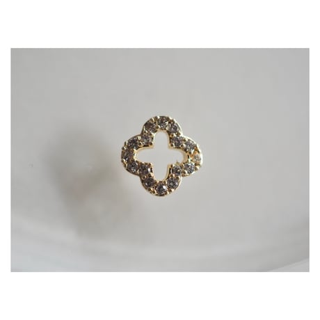 luxury zircon*frame flower（ゴールド）