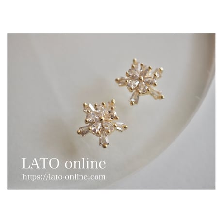 luxury zircon*snow crystal（ダブルフラワー）