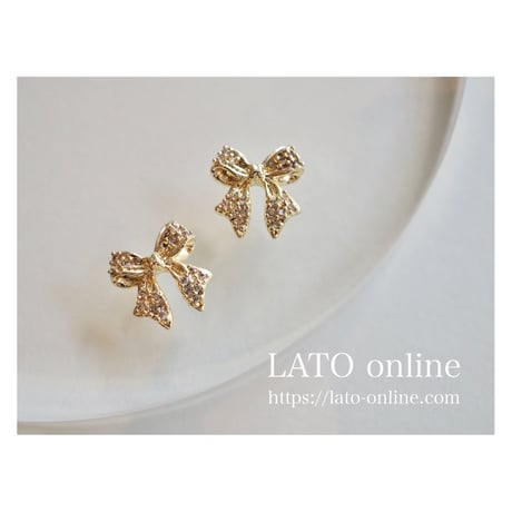 luxury zircon*fancy ribbon（ゴールド）