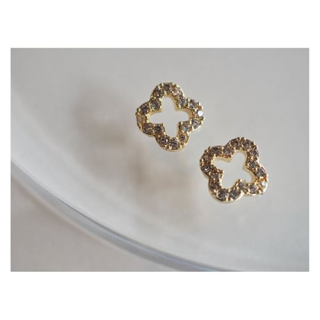 luxury zircon*frame flower（ゴールド）
