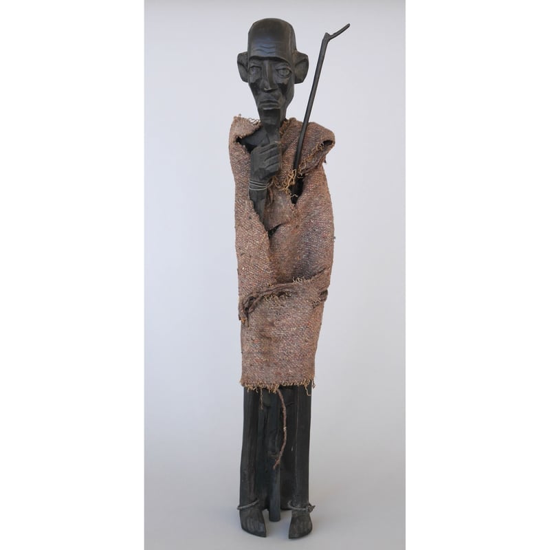 彫刻家 マイケルガーマン氏作 アンティーク彫刻　アメリカン　アート作品　西部マン マントをまとう長老 | AFRICAN ART MUSEUM SHOP