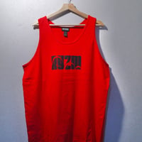 Logo cotton tank top 【Red x Black】