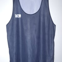 Old school Mesh Reversible Tank "Navy x White"