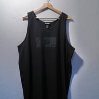 Logo cotton tank top 【Black x Black】