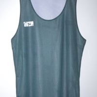 Old school Mesh Reversible Tank "Green x White"