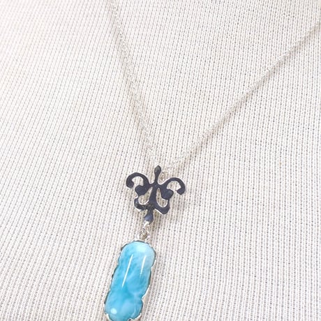 カリブの水色ラリマーネックレス