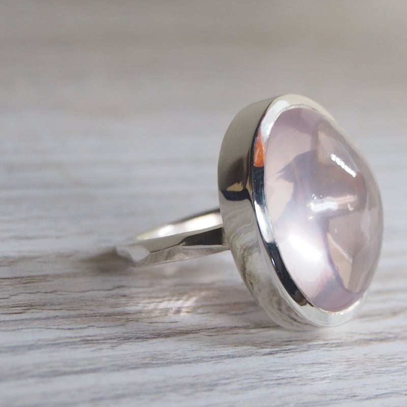 15号大粒ローズクォーツ SVリング | Le Papillon Jewelry