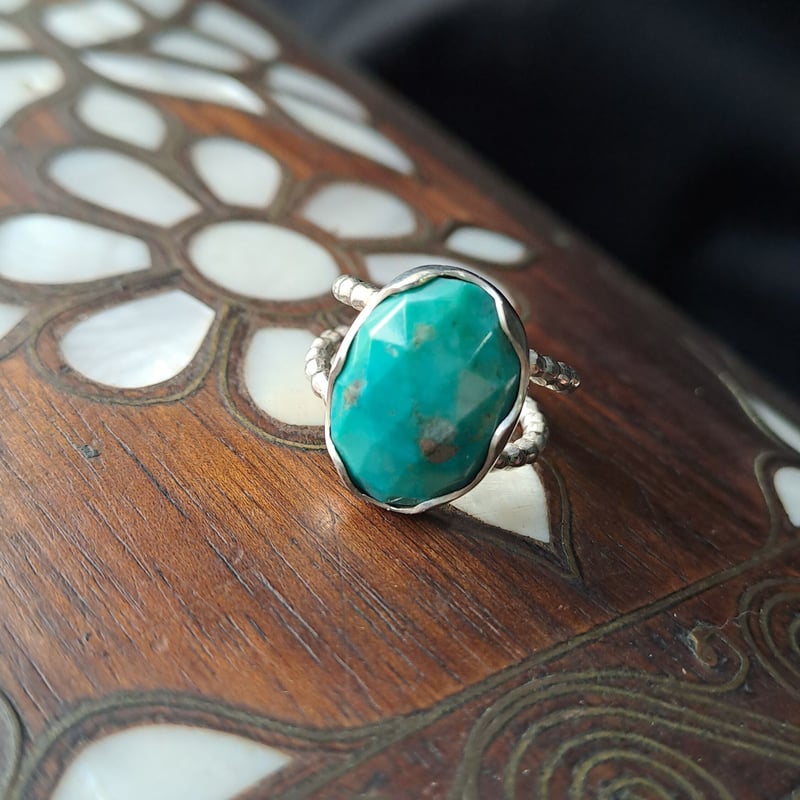 ターコイズ シルバーリング rose silver
