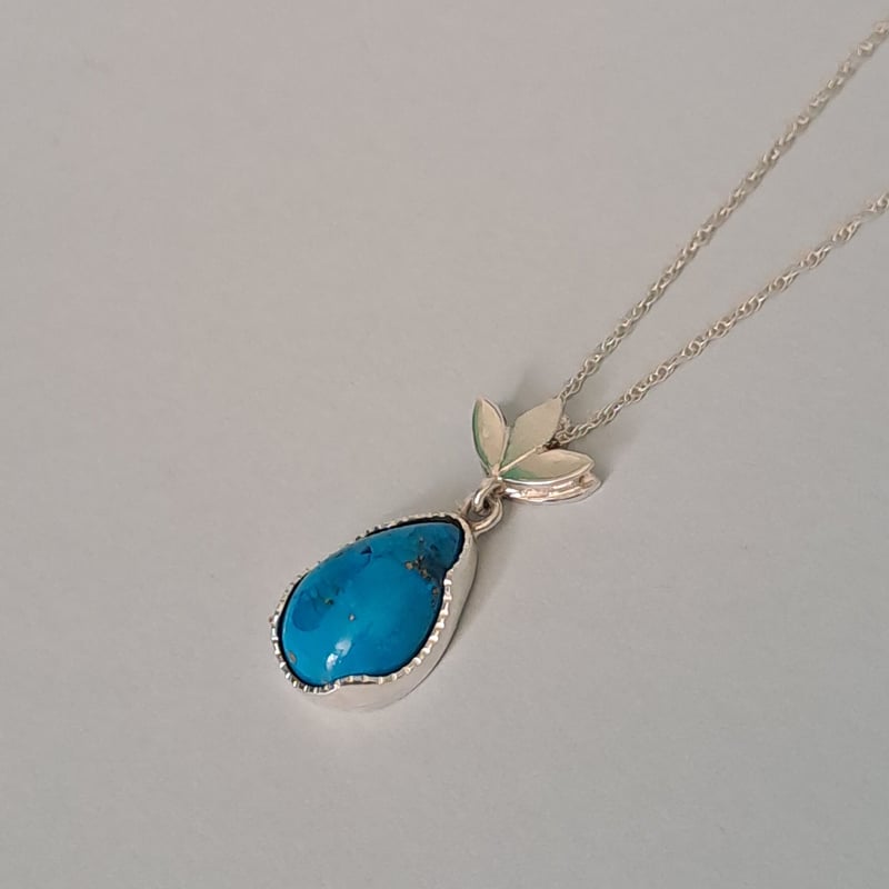 高品質Firuzeターコイズシルバーネックレス | Le Papillon Jewelry