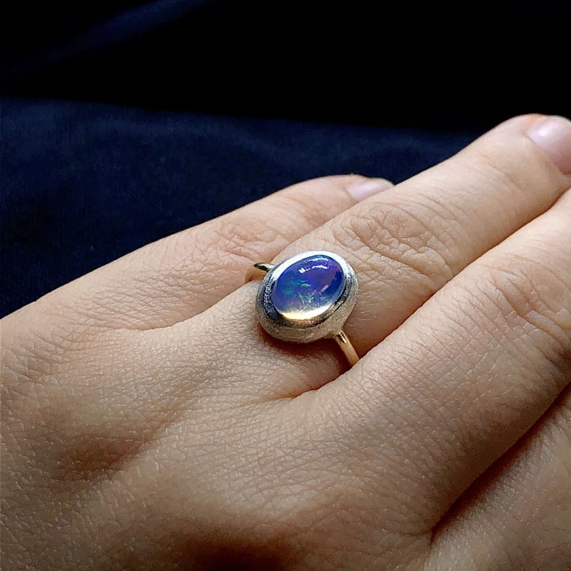 9号 青さ際立つウォーターオパール18K&シルバーリング | Le 9号 青さ際立つウォーターオパール18K&シルバーリング | Le