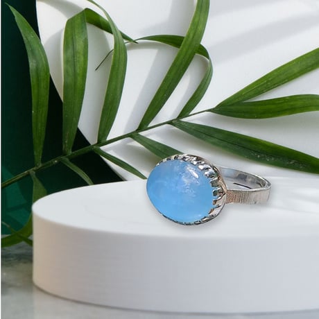 14号 綺麗色アクアマリン シルバーリング