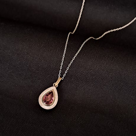 1.20ct 艶やかピンクトルマリン K18&シルバーネックレス