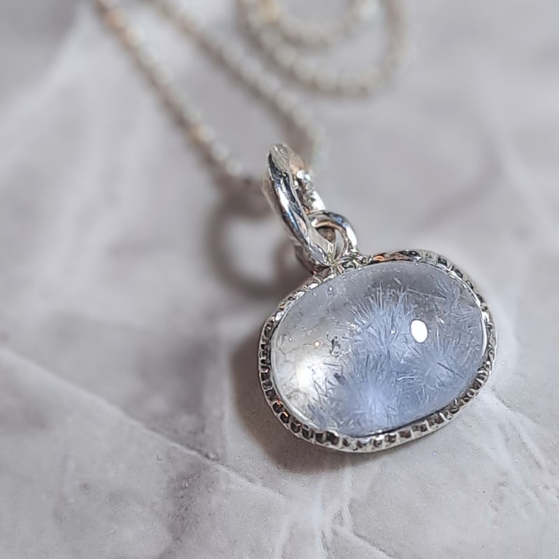 高品質デュモルチェライトインクォーツ シルバーネックレス | Le