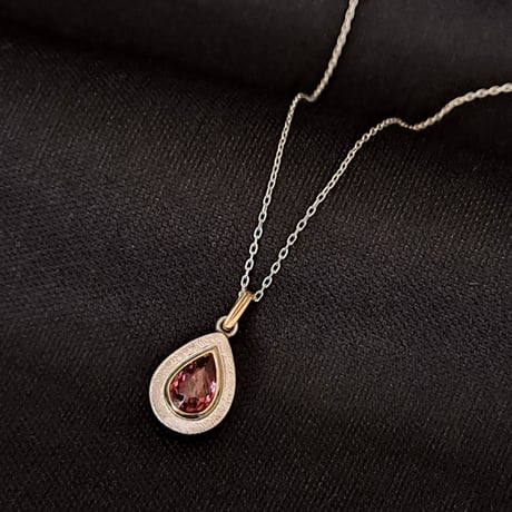 1.20ct 艶やかピンクトルマリン K18&シルバーネックレス