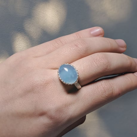 14号 綺麗色アクアマリン シルバーリング