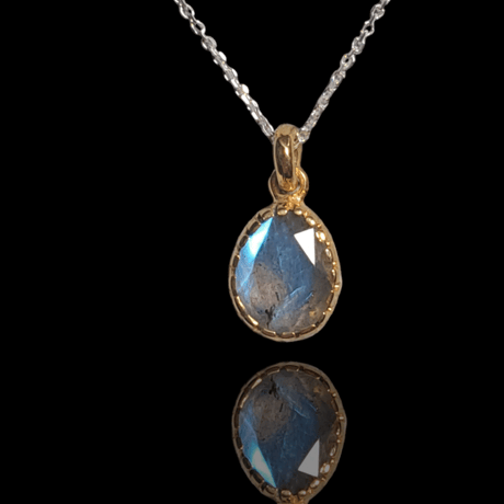 パールとラブラドライトのマクラメネックレス ラブラドライトネックレス | STORES