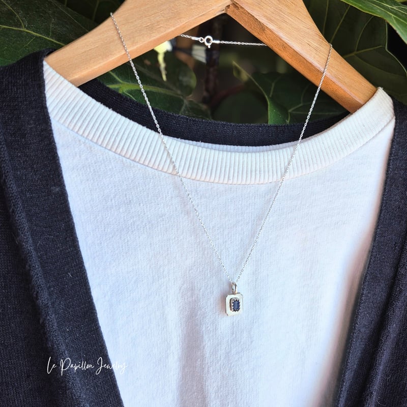 Cadre 高品質カイヤナイト シルバーネックレス | Le Papillon Jewelry