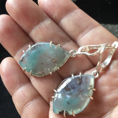 美麗レア物アクアプレーズ シルバーピアス