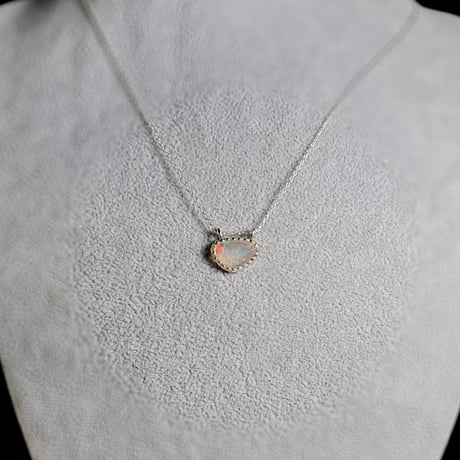 ローズカット プレシャスオパール シルバーネックレス