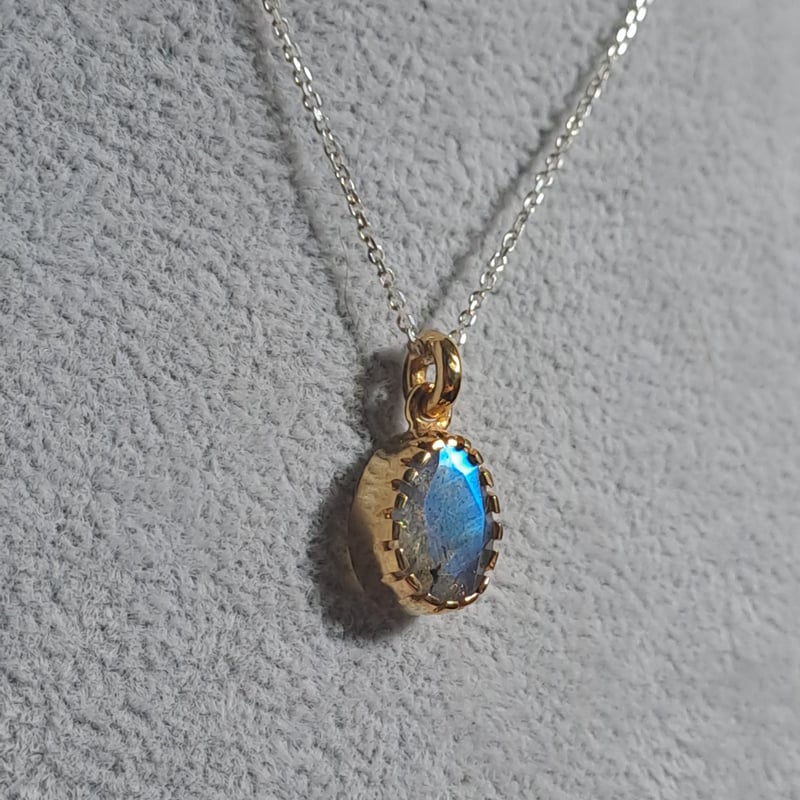 K18GP ラブラドライト シルバーネックレス | Le Papillon Jewelry