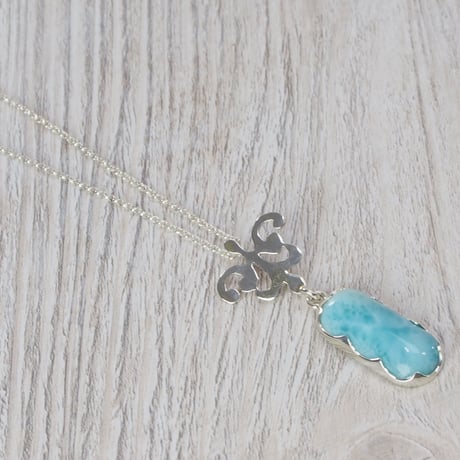 カリブの水色ラリマーネックレス