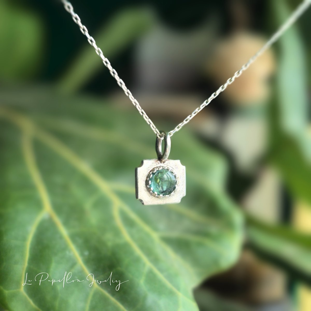Cadre ブルートルマリン シルバーネックレス | Le Papillon Jewelry