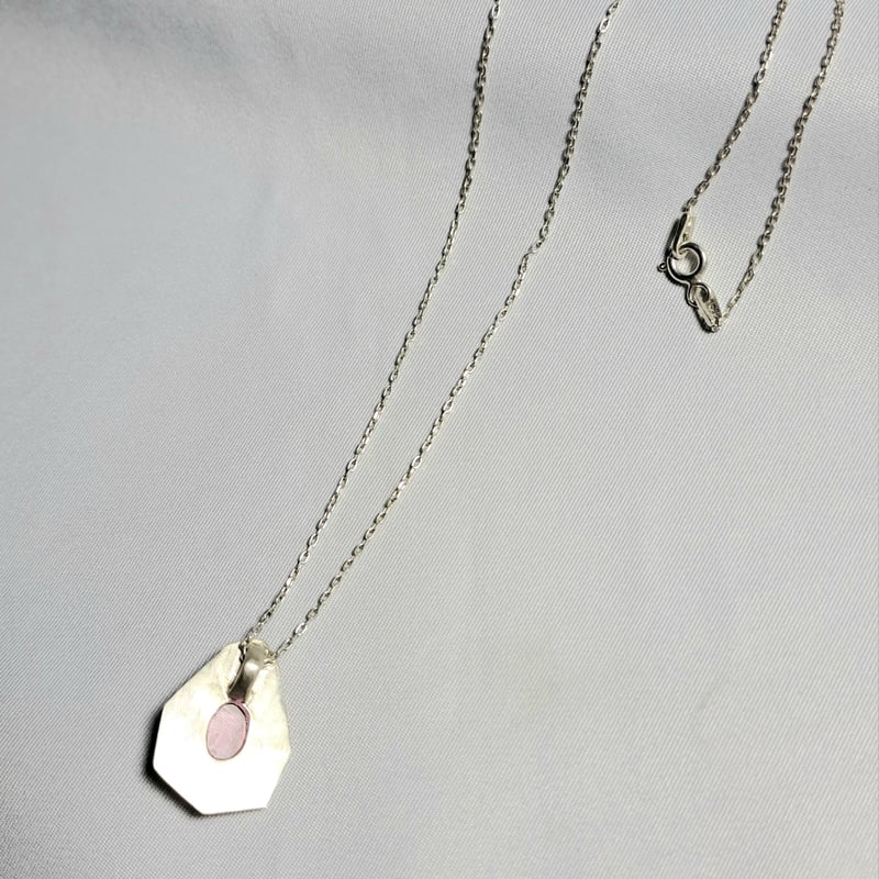 アンシンメトリー ピンクトルマリン シルバーネックレス | Le Papillon