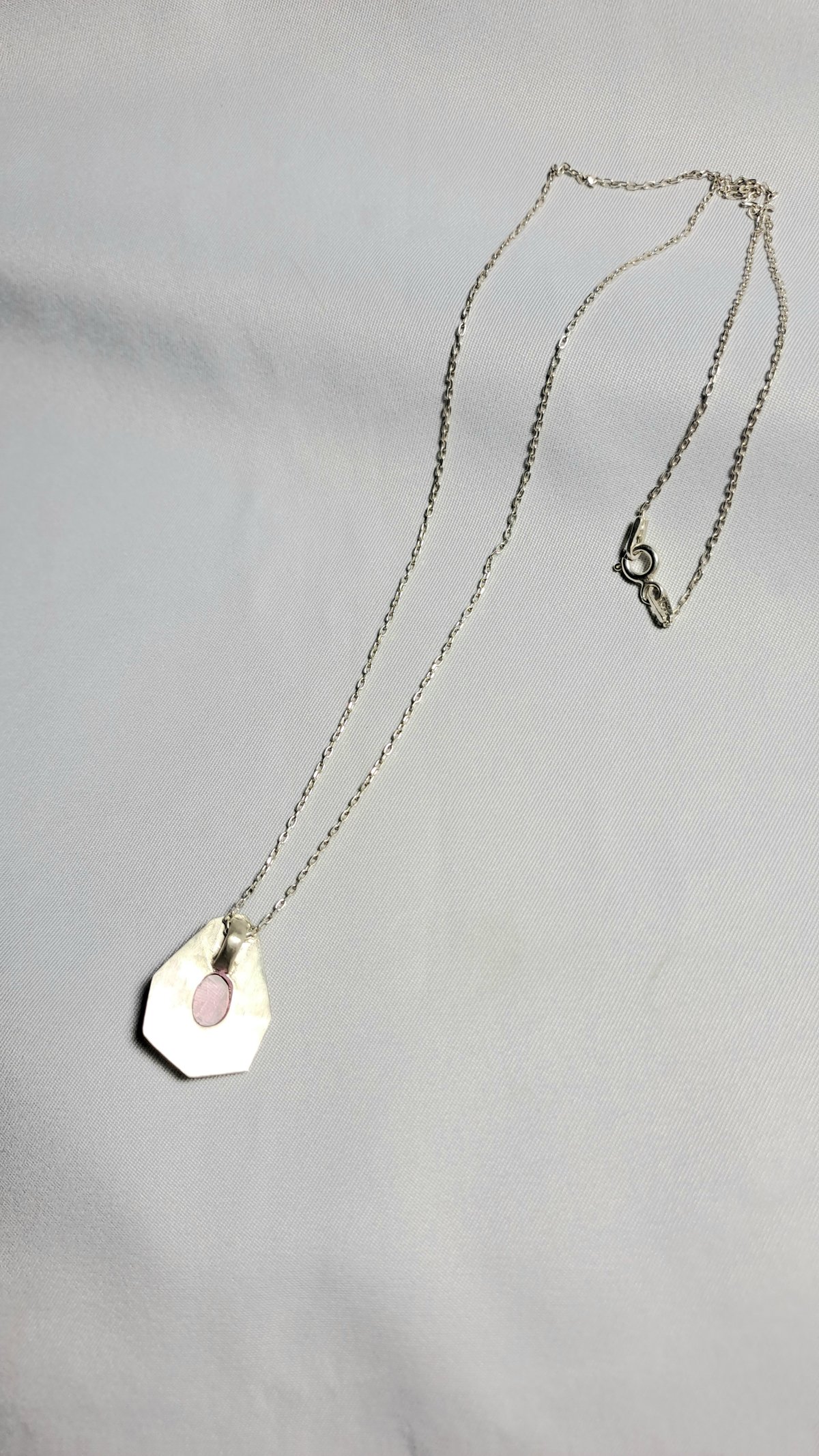 アンシンメトリー ピンクトルマリン シルバーネックレス | Le Papillon