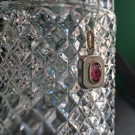 1.90ct 非加熱大きめピンクトルマリン K18&シルバーネックレス