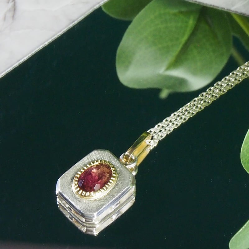 1.90ct 非加熱大きめピンクトルマリン K18&シルバーネックレス | Le 